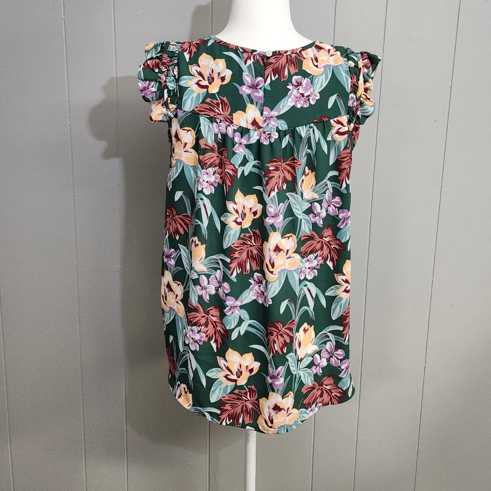 Loft Floral Print Blouse Tank Top - Picture 11 of 13